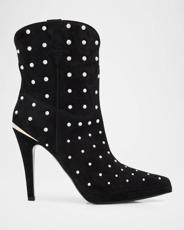 Dublin Crystal Suede Ankle Boots